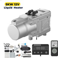 12V 5KW Water Diesel Heater Car Engine Preheater, Liquid Parking Heater with Remote Control LCD Panel, For RV Truck Camper Van Winter Heating