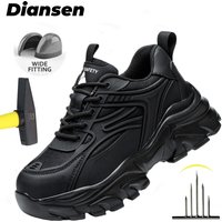 Steel Toe Safety Shoes For Women, Anti-Puncture Anti-Smash Non Slip Industrial Work Boots Lightweight Protective Platform Shoes