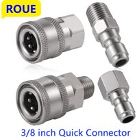 3/8 Inch Stainless Steel Quick Connector Pressure Washer Coupler Quick Connect Male and Female Quick Connector Thread Fittings