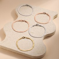 CARLIDANA Trendy Stainless Steel Snake Bone Chain Necklace and Herringbone Bracelet Gold Plated Flat Chain for Women Men