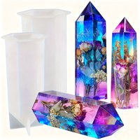 2-piece crystal tower resin mold, suitable for DIY wedding decoration, flower preservation, and home decoration gifts