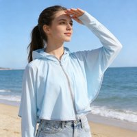 Summer UV Resistant Ice Silk Outdoor Large Brimmed Jacket, Breathable Loose Fitting Women's Sun Protection Clothing with Cape