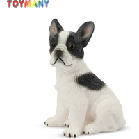 Toymany Simulation Sitting Boston Terrier Puppy Pet Animal Model Toy Mini Figures Dolls Action Figurines Toys Children Gift