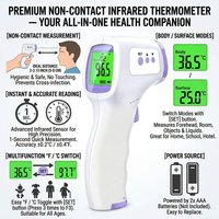 Non-Contact Digital Infrared Forehead Thermometer Portable Medical Finger Pulse Oximeter Blood Oxygen Monitor