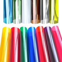 15" x 47" Colorful Window Foil Tint Tinting Film Festival Xmas Home Decoration Window Glass Solar UV Protector Sticker Films DIY