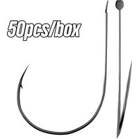 50pcs Fine Shaped Fishing Hooks Thousand times Strong Bent Mouth Thin Strip Hooks for Bug Bait Fishing Sea Bank Fishing