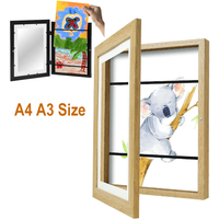 A3 A4 Children Art Frames Magnetic Front Open Changeable Kids Frame for Poster Photo Drawing Paintings Pictures Display