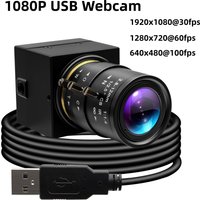 SVPRO 1080P USB Camera 30fps/60fps/100fps High Speed Webcam OV2710 2MP Streaming Webcam with CS 2.8-12mm Varifocal Lens