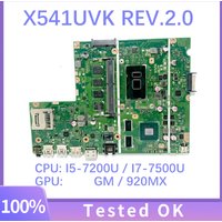 X541UVK REV.2.0 8G Mainboard For ASUS X541UVK Laptop Motherboard With SR342 I5-7200U SR341 I7-7500U CPU GM / 920MX 100%Tested OK