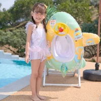 Cartoon Animal Inflatable Toys Baby Swimming Seat with Steering Wheel Outdoor Pool Water Inflatable Floating Ring for Kids