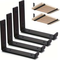 Heavy Duty Flat Iron Bracket Shelf Brackets L-Shaped Bracket Square Iron Shelf Iron Art Floating Lip Holder Floating Bracket