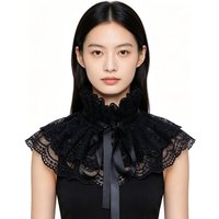 Detachable Lace Stand Collar Lolita Fake Collar Double-Layer Shawl Decorative Collar Dress Lace Up Collar