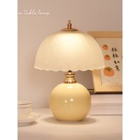 Modern Ceramic Simple Glass Cover Bedroom Bedside Table Lamp Children's Room Small Table Lamp Warm Reading Small Book Lamp