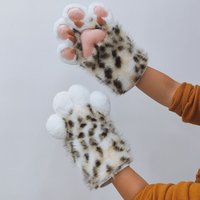 1Pair Fursuit Furry Animal Claw Nails Gloves Cosplay Costume Wearable Plush Animal Cat Paw Cosplay Props Performance Accessories