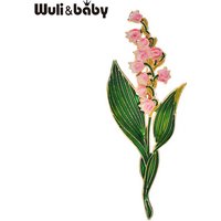 Wuli&baby Elegant Enamel Lily Flowers Brooches For Women Lady 2-color Alloy Pretty Plants Office Party Brooch Pins Gifts