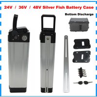24V 36V 48V Battery Box Case Cover Empty Silver Fish Aluminum Housing Accessories Bottom Discharge