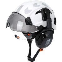 CE Construction Safety Helmet With Visor Built In Goggles Earmuffs Reflective Stickers For Engineer ABS Hard Hat ANSI Industrial