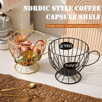 Metal Coffee Capsule Holder for Nespresso,20 Cups for K Cup Coffee Pod Organizer,Bar Storage Box,Fruit Basket,Coffee Accessories
