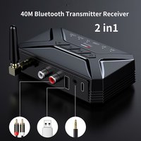 Bluetooth5.0 Audio Transmitter Receiver 40M HD Low Latency Wireless Bluetooth Adapter 3.5mm AUX Jack RCA USB for TV PC Headphone