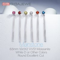 GIGAJEWE Tassels Earrings Moissanite White D NovaColor Fl-VVS1 S925 Silver 18K Gold Plated Diamond Test Passed Jewelry Wife Gift