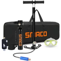 Set OR Pump 0.5L Portable Mini Scuba Oxygen Cylinder Air Tanks Diving Equipment for Snorkeling Underwater Breathing Pump Bag