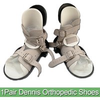 Adjustable 1Pair Orthopedic Leather Shoes Club Foot Corrective Shoes Children Dennis Brown Shoes-No Shoe Rack