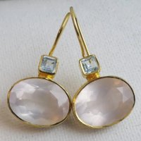 Elegant Classic Inlaid Synthetic Pink Opal Pendnat Earrings for Women Fashion Exquisite Banquet Wedding Jewelry Accessories Gift