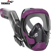 180 Degrees Wide View Full Face Snorkeling Mask Anti fog Lens anti choking breathing tube Mask with Gopro Detachable Camera Stan