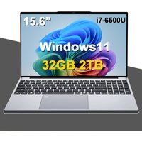 HOT 15.6" Portable Laptop 32GB RAM 2TB SSD Intel Core i7-6500U Windows 11 Notebook Gamer 1920*1080 Display Office Study Computer