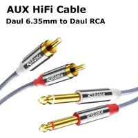 Riksoin 1/4" to RCA Cable, Gold-Plated Copper Shell, Heavy Duty 2x6.35mm TS to Dual RCA Stereo Audio for AV Receiver/Speaker/Amp