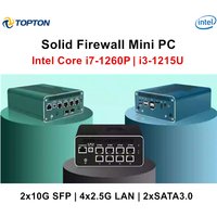 Topton X8 Firewall Mini PC Intel 2x10G SFP i7 1260P i5 1235U i3 1215U 8505 8x2.5G LAN 2xSATA Home Server Proxmox Host Computer