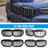Car Tuning Front Gloss Black Kidney Diamond Grille for BMW X1 F48 2020 2021 2022 SUV sDrive18i sDrive20i xDrive20i