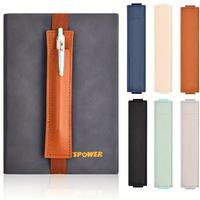 1/2pcs Leather Adjustable Elastic Band Pen Holder, Pen Pouch For Planner, Pen Holder For Notebook, Notebook Pen Holder