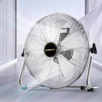 Heavy-Duty Industrial Floor Fan with Metal Body, High-Velocity Blower Construction Sites/Dormitory/Household, Ball Bearing Motor