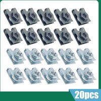 Car Metal Retainer 6mm U-Type Clips with Nut M6 License Plate Fixing Buckle Bolt Base Decorative Buckle