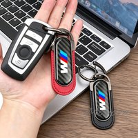 Car Metal Keyring Carbon Fibre Leather Key Chain Pendant For BMW M Power M3 M4 M5 M6 M7 M8 X1 X3 X5 E39 E46 E60 E90 Performance