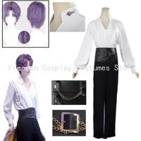 Game Love And Deepspace Xavier Cosplay Qiyu Cosplay Rafayel Cosplay Wig Shirt Pant Belt Halloween Men woman Party Set