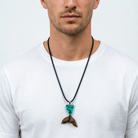 Mermaid Tail Pendant Necklace Unisex 17 Inches 3 Color Options Summer Beach Neck Accessory Casual Versatile Vacation Jewelry