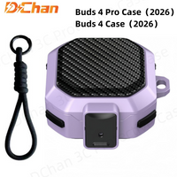 Carbon Lock Case for Samsung Galaxy Buds 4 Pro Shockproof Full Protection Cover For 2026 Galaxy Buds 4 Pro Earphone with Lanyard