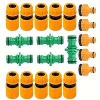 20PCS Garden Hose Connector Kit, Quick Connect Hose Fittings Set with Double Male Adapters for Outdoor Faucet, Hose Pipe