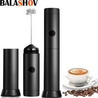 Electric Milk Frother Multifunction Powerful Double Spring Eggbeater Household Milk Mixer Coffee Latte Cappuccino Kitchen Tool