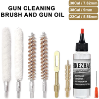 6Pcs Gun Bore Brush Cleaning Kit & CLP Oil .22 .223 .308 9mm 5.56mm Set Lubricant Anti-Rust for Rifle Pistol Airsoft Hunting