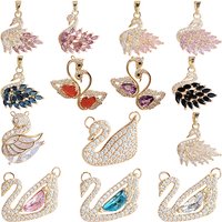 Bestseller Swan Pendant With Series,Golden Chain Purple Crystal Swan Pendant,Sweet And Romantic Holiday Gift For Women