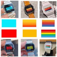 DIY Personalized HD Screen Colorful Stickers F-91W A158 A159 A168 Display Screen Stickers Mod Screen Modification Color Film