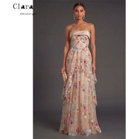 Clara Custom Tube Top A Line Flower Off the Shoulder Elegant Evening Dresses for Woman Party Dresses Luxury 2026 Prom Dress Chic