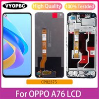 Display For Oppo A76 Full With Frame LCD CPH2375 Touch Screen Digitizer Assembly Screen Replacement Repair Part 6.56"