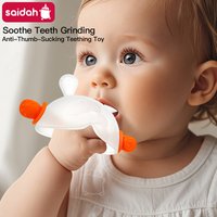 Soothe the Teeth Bunny Teething Toy with Hidden Handle - Anti-Thumb Sucking Design, Soft Silicone, Easy Grip for Youngsters