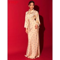 TTQV Fashion Slim Print Women's Dress 2026 Autumn Lapel Long Sleeve Maxi Dresses Lady Elegant Classic Female Dress Streeetwear