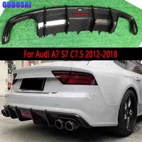 For Audi A7 S7 C7.5 2012-2018 Carbon Fiber Car Rear Bumper Diffuser Rear Splitters Spoiler Back lip Upgrade body kit