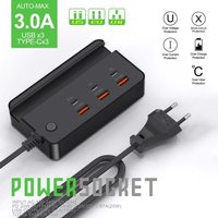 35W Multi-Port USB Charger Desktop Power Strip PD Charger Charging Socket Bracket for iPhone Samsung Xiaomi Huawei US/EU/UK Plug
